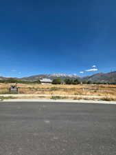 View of yard with a mountain view