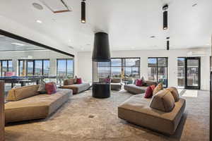 Community lobby with recessed lighting