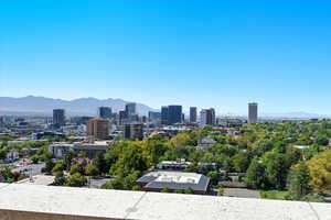 View of city with mountains