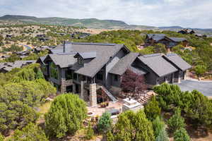 Bird's eye view of a mountain backdrop