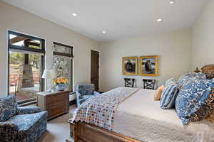 Bedroom featuring carpet and recessed lighting
