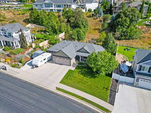 Aerial view of residential area