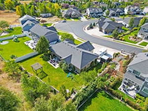 Aerial perspective of suburban area