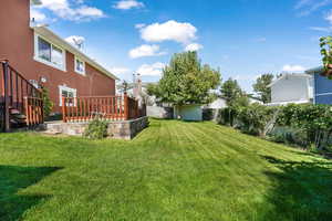 View of fenced backyard