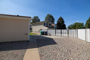 View of yard with a gate