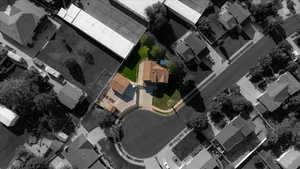 Aerial view of residential area