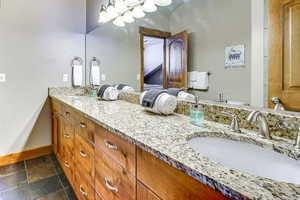 Bathroom featuring double vanity