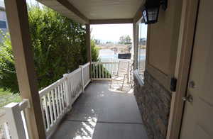 View of covered porch