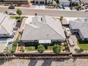 Aerial perspective of suburban area