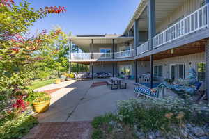 View of patio with outdoor dining space