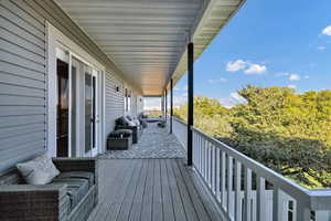 Wooden deck with area for grilling
