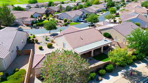 Aerial view of residential area