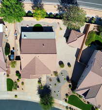 Aerial view showing large lot & casita