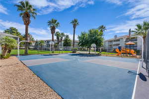 View of basketball court with community basketball court and a residential view