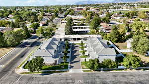 Aerial view of residential area