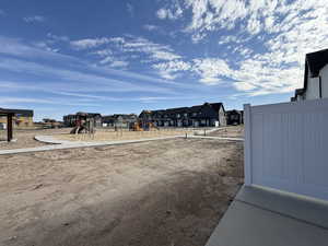 View of yard with a residential view