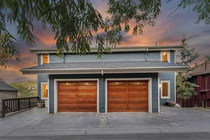 Garage with driveway