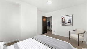 Bedroom featuring carpet floors