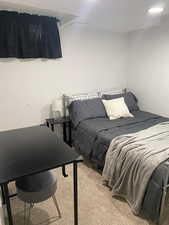 Bedroom with carpet