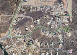 Aerial map of property and surrounding area