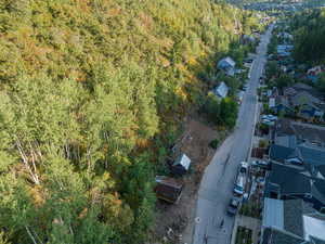 Aerial perspective of suburban area