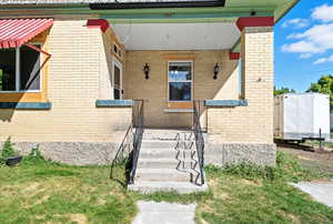View of front of home with brick siding