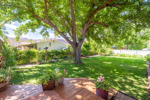 View of yard featuring a deck