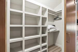 View of walk in closet