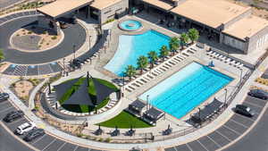 Bird's eye view of a pool