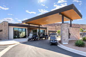 View of car parking with a mountain view