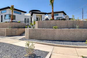 Contemporary house with stucco siding