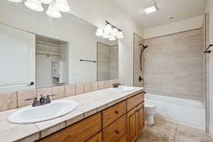 Full Bathroom Lower level with double vanity and extra storage.
