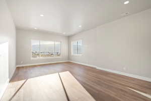 Massive entertainment room in the walkout basement with resort views.