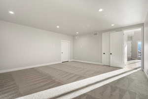 Fully wired concrete encased media room/exercise room