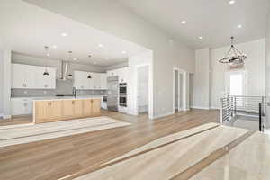 Huge functional kitchen with walk in pantry and open design with 14 foot ceilings