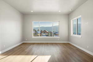 Massive entertainment room in the walkout basement with resort views.