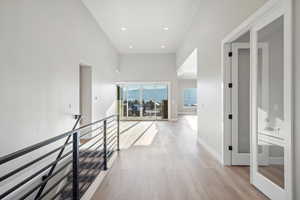 Entry with 14 foot ceilings and mountain views in both directions