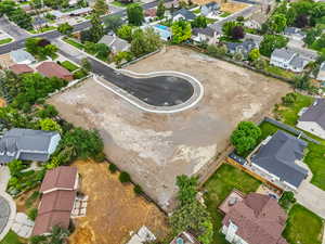Aerial perspective of suburban area