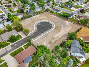 Aerial perspective of suburban area