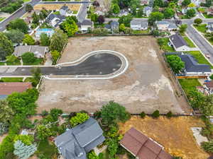 Aerial view of residential area