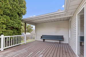 View of wooden deck