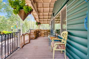 View of wooden deck