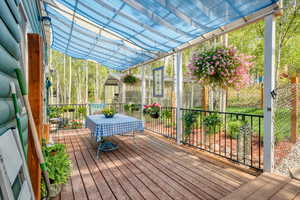 View of wooden terrace