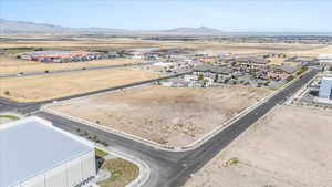 Aerial view of a mountain backdrop