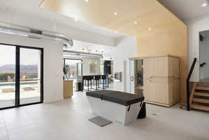 Kitchen featuring recessed lighting and pendant lighting