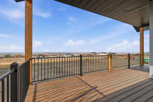 View of wooden covered deck