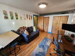 Office featuring light wood-type flooring