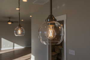 Detailed view of recessed lighting