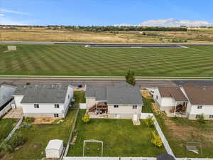Overview of house and the park across the street