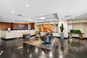 Welcome area with recessed lighting